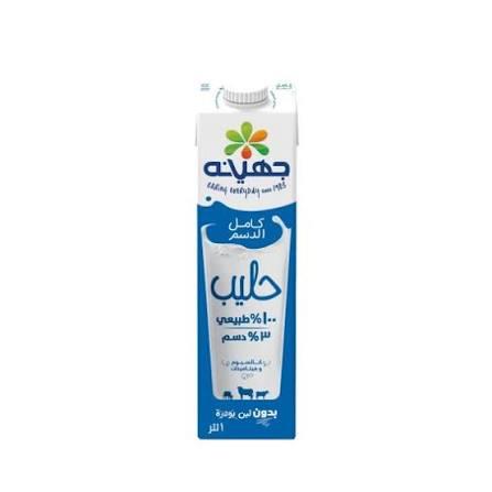 حليب كامل الدسم جهينة 1 لتر × 12عبوة