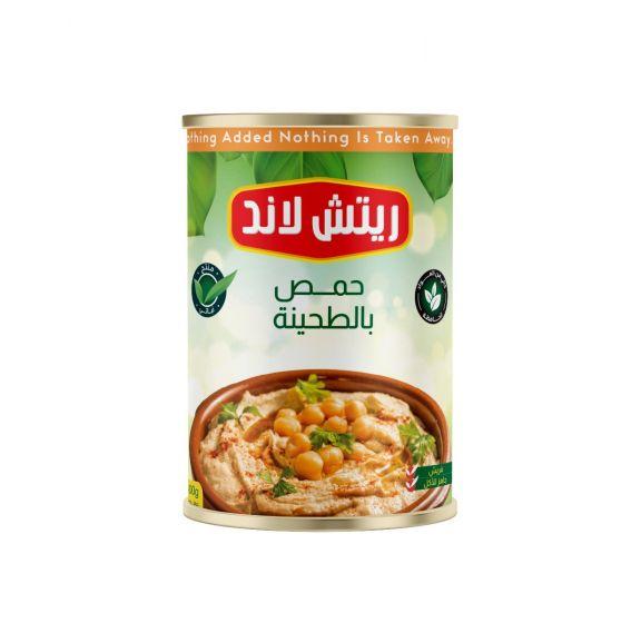 حمص بالطحينه ريتش لاند 400 جم × 12 علبه