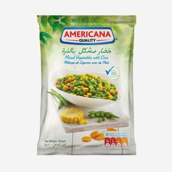 خضار مشكل بالذرة أمريكانا 400 جم ×20كيس