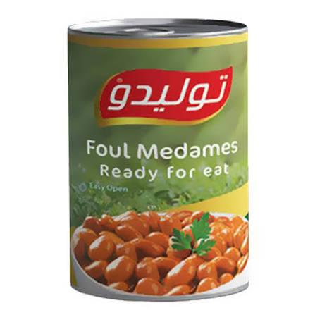 فول مدمس ساده توليدو 400 جم × 24 علبه