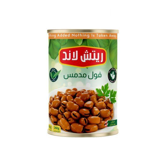 فول مدمس سادة ريتش لاند 400 جم ×12 علبه
