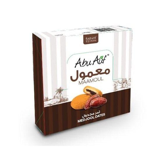 معمول فاخر بتمر المجدول ساده ابوعوف 25 جم × 12 قطعه ×20 علبه
