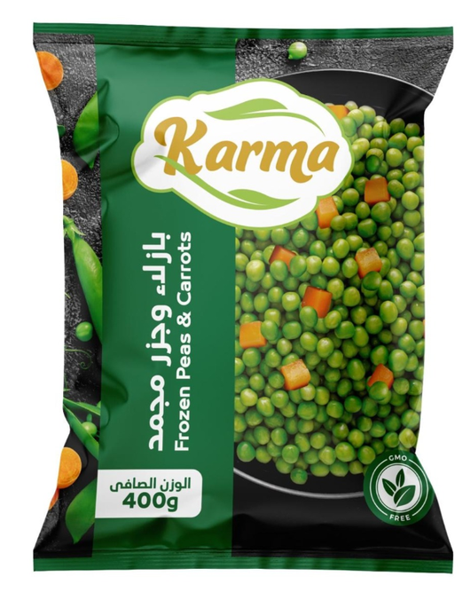 بسلة بالجزر خضراء مجمدة كارما 400جم × 20 كيس
